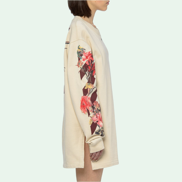 Off-White Flowers Carryover Sweatshirt Dress - Picture 3 of 4